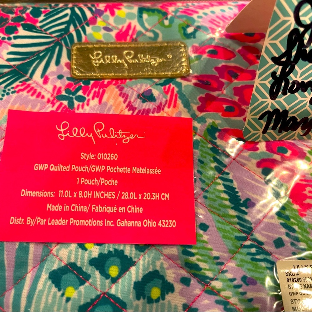Lilly Pulitzer quilted pouch